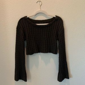Cropped knitted sweatshirt